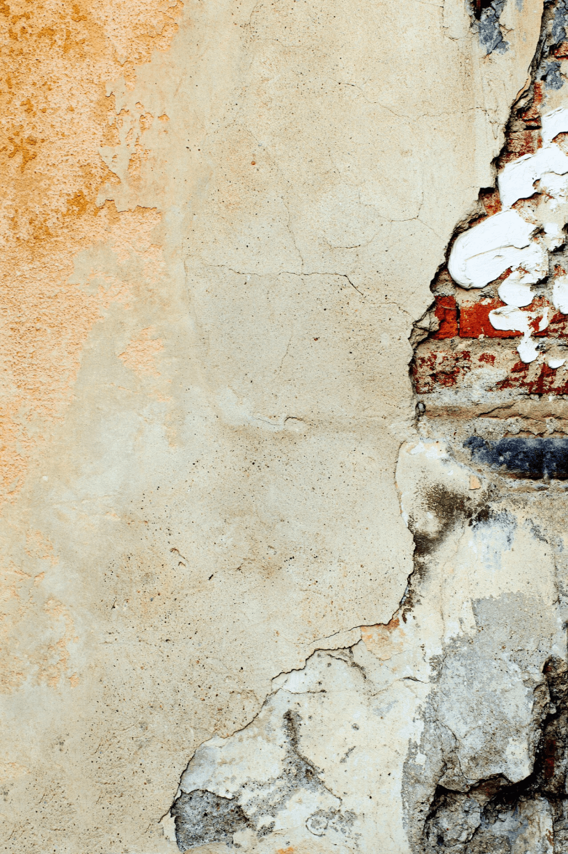 broken plaster wall